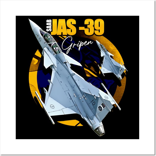 JAS39 Gripen Swedish Air Force Fighterjet Wall Art by aeroloversclothing